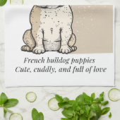 Linge De Cuisine Chiens français - Mignonnes et pleins d'amour (Plié)