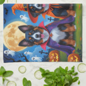 Linge De Cuisine Chiens Malinois belges Citrouille Halloween Funny (Plié)