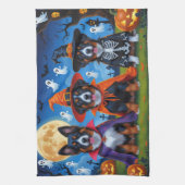 Linge De Cuisine Chiens Malinois belges Citrouille Halloween Funny (Vertical)