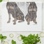 Linge De Cuisine Chiens noirs Doberman (Plié)