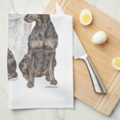 Linge De Cuisine Chiens noirs Doberman (Quart Plié)