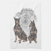 Linge De Cuisine Chiens noirs Doberman (Vertical)
