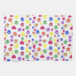 Linge De Cuisine Chiens, pattes et coeurs,
