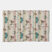 Linge De Cuisine Chiens se déplaçant dans les véhicules Motif (Horizontal)