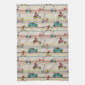 Linge De Cuisine Chiens se déplaçant dans les véhicules Motif (Vertical)