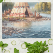 Linge De Cuisine Chiffre traditionnel indien Teepee Nature Scène Di (Plié)