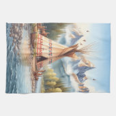 Linge De Cuisine Chiffre traditionnel indien Teepee Nature Scène Di (Horizontal)