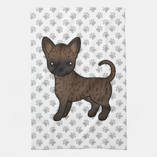 Linge De Cuisine Chihuahua à poil lisse bringé Chien de dessin anim