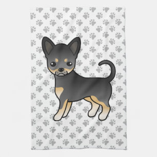 Linge De Cuisine Chihuahua à poil lisse noir et feu Chien & Pattes