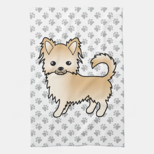 Linge De Cuisine Chihuahua à poil long fauve Chien de dessin animé