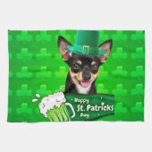 Linge De Cuisine Chihuahua Chien Chiot Chiot St. Patrick's Day Clov (Horizontal)
