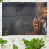 Linge De Cuisine Chihuahua Citrouilles Halloween effrayant (Plié)