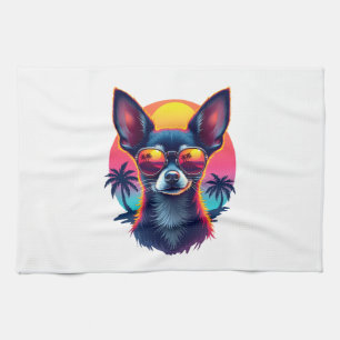 Linge De Cuisine Chihuahua Peinture Abstraite Couleur Chien Mign