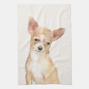 Linge De Cuisine Chihuahua Peinture - Cute Original Chien Art