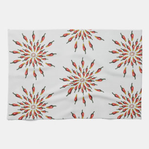 Linge De Cuisine Chili Peppers Mandala Botanique Custom