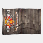 Linge De Cuisine Chillin' et Grillin' BBQ personnalisés (Horizontal)