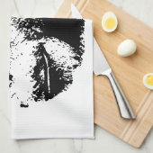 Linge De Cuisine Chimpanzé noir et blanc (Quart Plié)