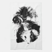 Linge De Cuisine Chimpanzé noir et blanc (Vertical)