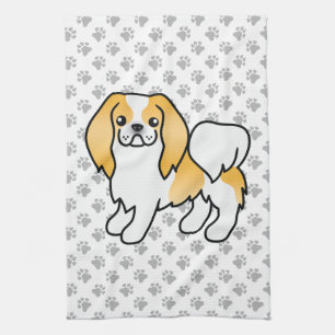 Linge De Cuisine Chin Japonais Lemon Et Blanc Dessin Animé Chien &