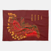 Linge De Cuisine Chine Dragon rouge et or design (Horizontal)