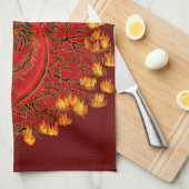 Linge De Cuisine Chine Dragon rouge et or design (Quart Plié)