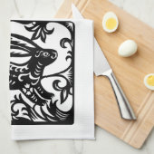 Linge De Cuisine Chine Rabbit Année Zodiac papier coupé KT2 Kitchen (Quart Plié)