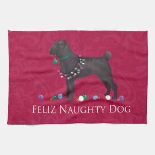 Linge De Cuisine Chinois Shar Pei Feliz Naughty Chien Noël Concepti