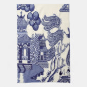 Linge De Cuisine Chinoiserie bleue et blanche (Vertical)