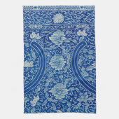 Linge De Cuisine Chinoiserie Classique Chinois Floral Bleu Blanc (Vertical)