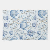 Linge De Cuisine Chinoiserie Fête de Mariage Florale Bleue (Horizontal)
