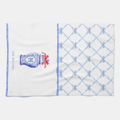 Linge De Cuisine Chinoiserie Ginger Jar Monogramme | Bow rouge (Horizontal)