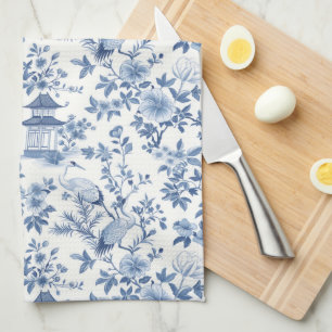 Linge De Cuisine Chinoiserie Grue Bleue