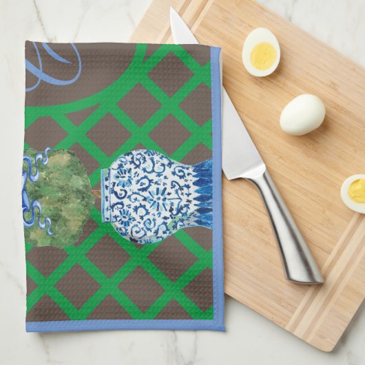 Linge De Cuisine Chinoiserie Jardin Topior Ginger Jar Jars Placema (Quart Plié)