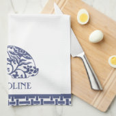 Linge De Cuisine Chinoiserie Lapin Rabbit Personnalisé (Quart Plié)