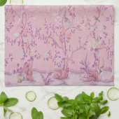 Linge De Cuisine Chinoiserie rose (Plié)