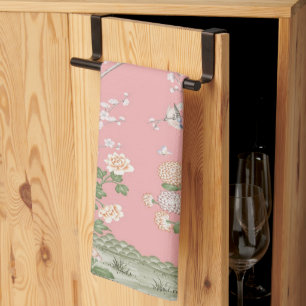 Linge De Cuisine Chinoiserie rose