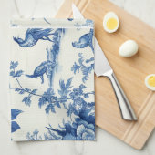 Linge De Cuisine Chinoiseries bleues et blanches (Quart Plié)