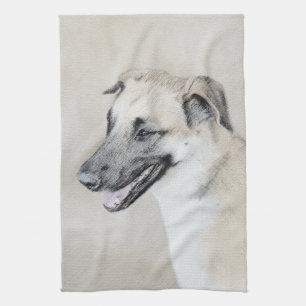 Linge De Cuisine Chinook (Helicopter Ears) Painting - Dog Art