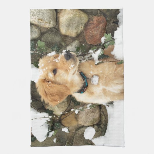 Linge De Cuisine Chiot à neige (Vertical)