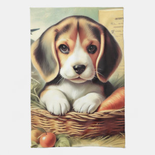 Linge De Cuisine Chiot Beagle vintage