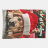 Linge De Cuisine Chiot d'assistance de père Noël (Horizontal)