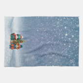 Linge De Cuisine Chiot et chaton de Noël mignons (Horizontal)