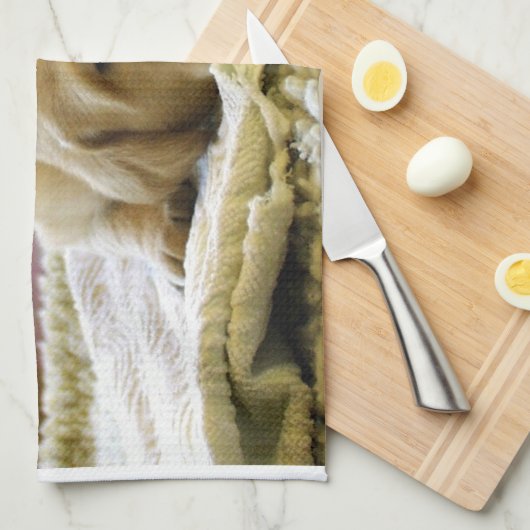 Linge De Cuisine chiot jaune 2 labo (Quart Plié)