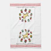 Linge De Cuisine Chiot jaune de laboratoire et coeur rouge (Vertical)