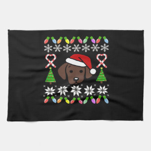 Linge De Cuisine Chiot Labrador Chocolat Noël Père Noël XXL