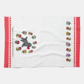 Linge De Cuisine Chiot noir de laboratoire et coeur rouge (Horizontal)