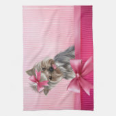 Linge De Cuisine Chiot rose de princesse Yorkie de Yorkshire (Vertical)