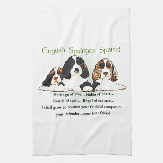 Linge De Cuisine Chiots espagnols Springer anglais (Vertical)