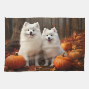 Linge De Cuisine Chiots Esquimau Américain Automne Délice Citrouill