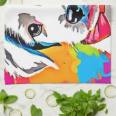 Linge De Cuisine Chiots Pop Art (Plié)